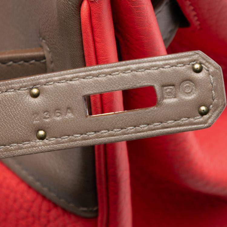 Pre Owned Hermes Pink Tricolor Clemence and Swift Birkin Cascade Retourne 35