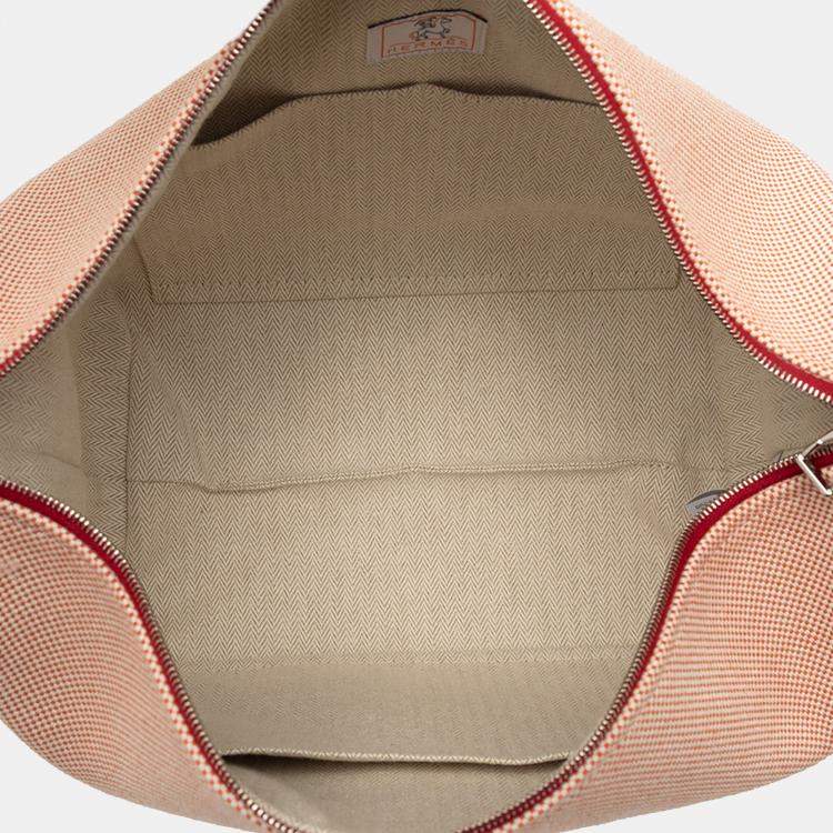 Pre Owned Hermes Orange Large Canvas Bride A Brac Cabriole Case