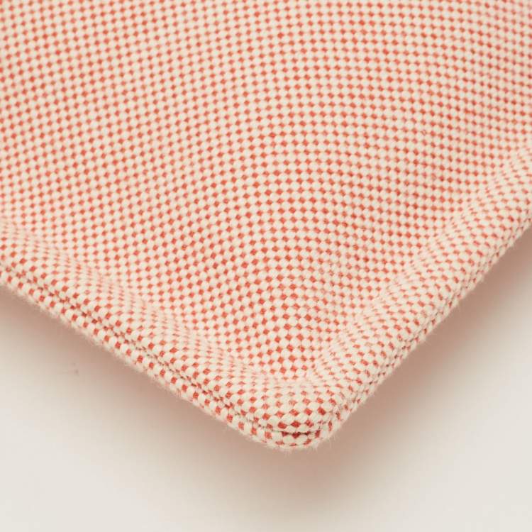 Pre Owned Hermes H Tissage Vermilion Canvas Pouch