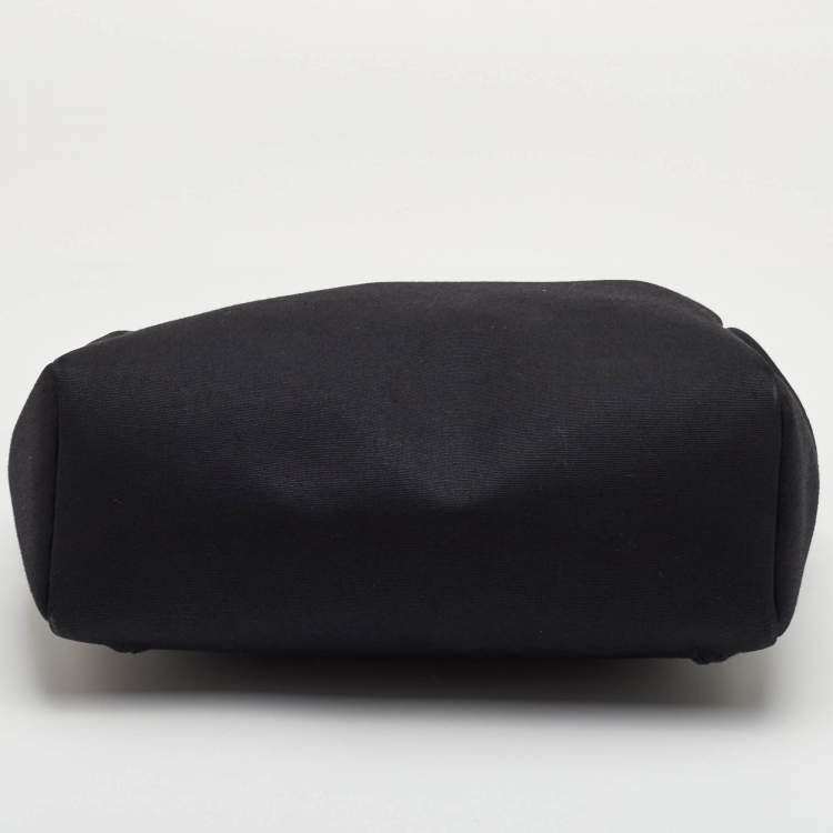 Pre Owned Hermes Herbag Black Toile Canvas and Vache Hunter Top Handle Bag