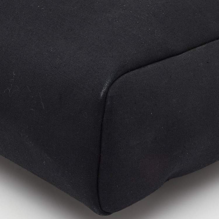 Pre Owned Hermes Herbag Black Toile Canvas and Vache Hunter Top Handle Bag