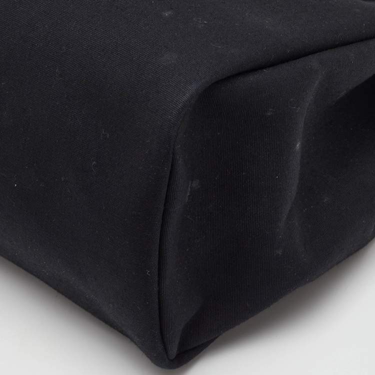 Pre Owned Hermes Herbag 39 Black Toile Canvas and Vache Hunter Top Handle Bag