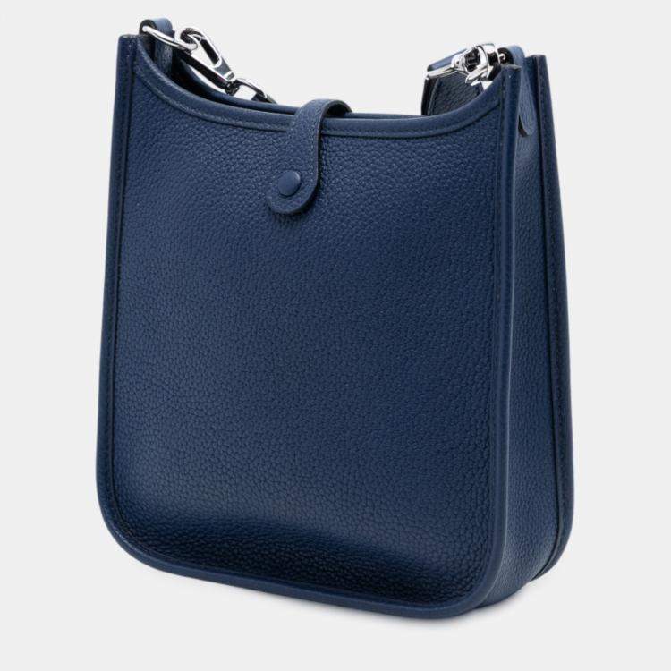 Pre Owned Hermes Blue Clemence Flipperball Strap Evelyne TPM