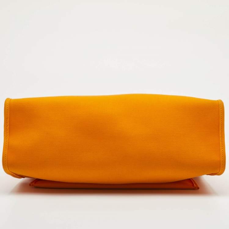 Pre Owned Hermes Herbag Zip 31 Jaune d'Or/Natural Toile and Vache Hunter Top Handle Bag