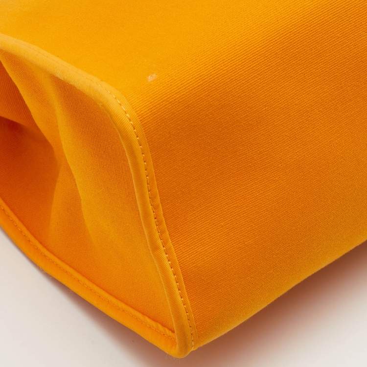 Pre Owned Hermes Herbag Zip 31 Jaune d'Or/Natural Toile and Vache Hunter Top Handle Bag