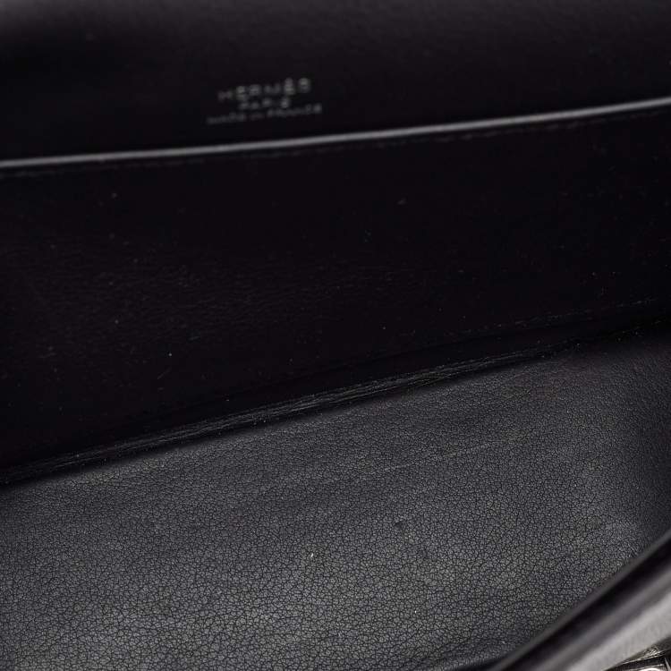 Pre Owned Hermès Geta Black Chevre Mysore Leather Shoulder Bag