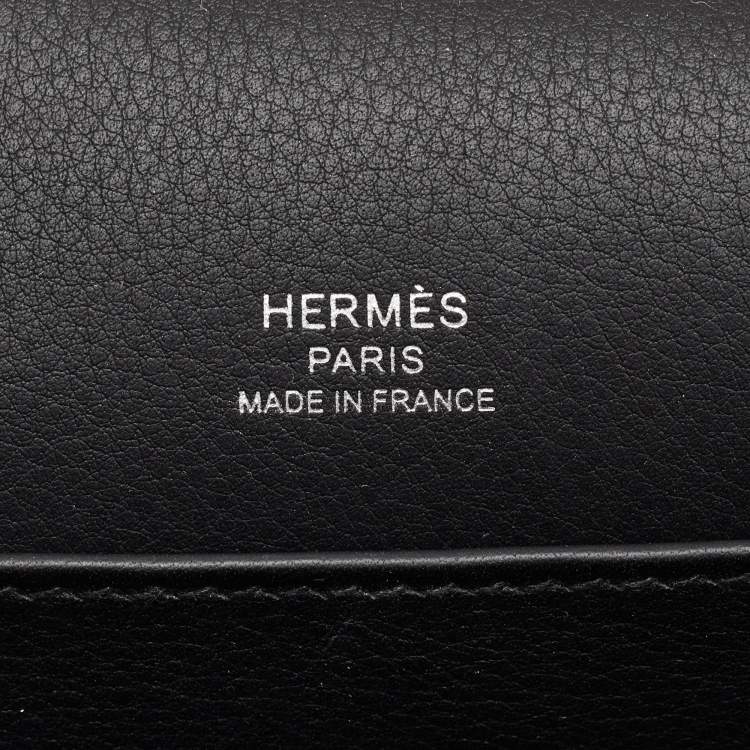 Pre Owned Hermès Geta Black Chevre Mysore Leather Shoulder Bag