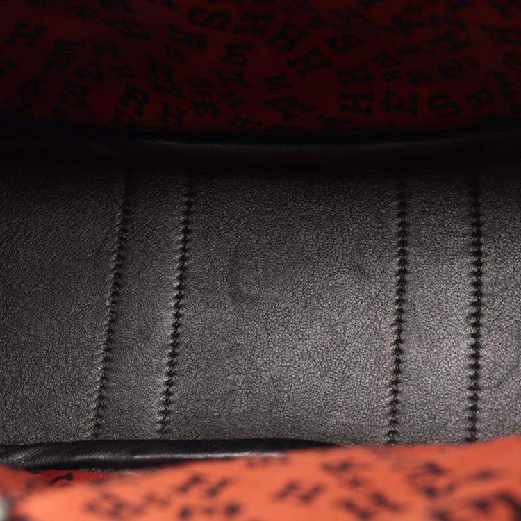 Pre Owned Hermes Black Swift and Silk Bolduc Twilly Garden Party 23