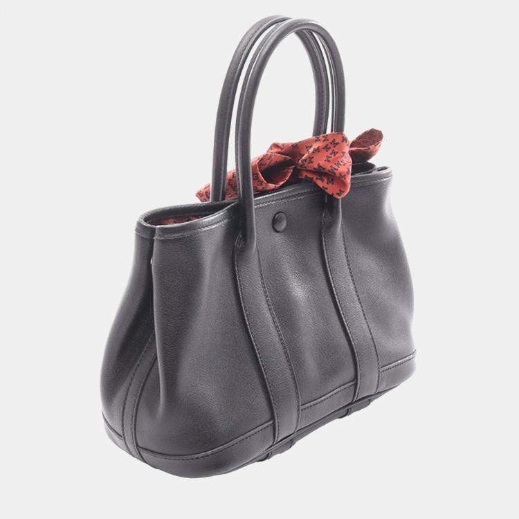 Pre Owned Hermes Black Swift and Silk Bolduc Twilly Garden Party 23