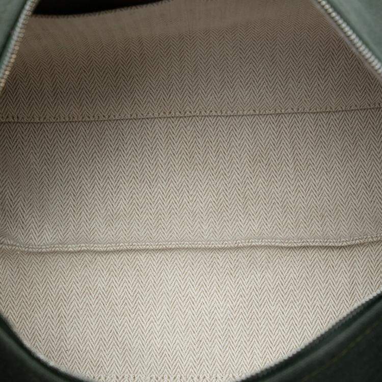 Pre Owned Hermes Blue Green Large Toile Bride A Brac Case