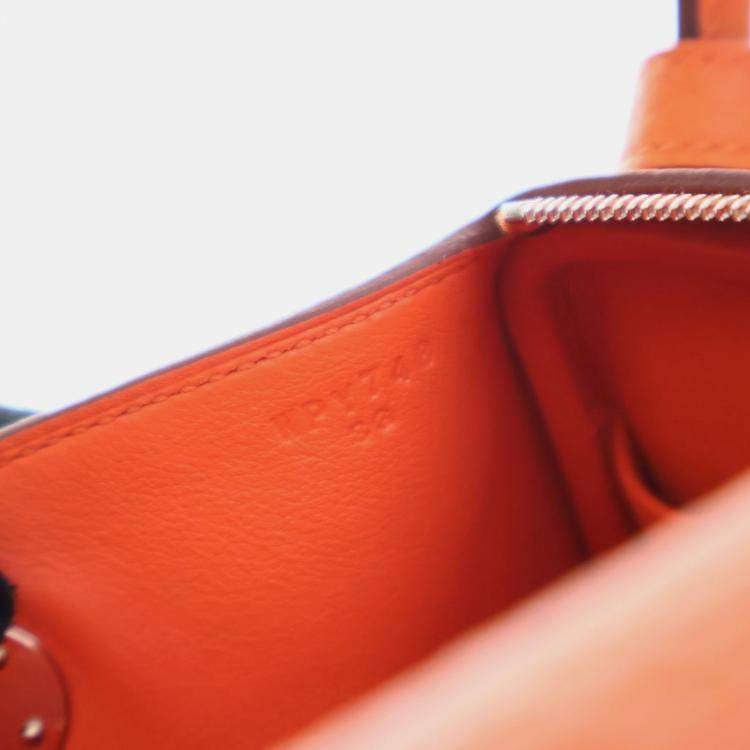 Pre Owned Hermes Orange Clemence Mini Lindy 20