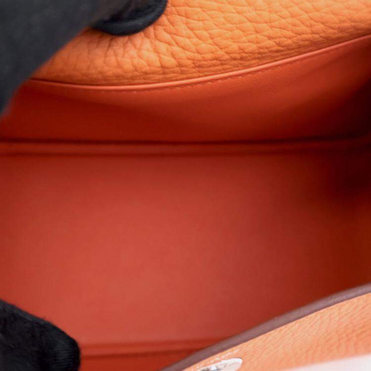 Pre Owned Hermes Orange Clemence Mini Lindy 20