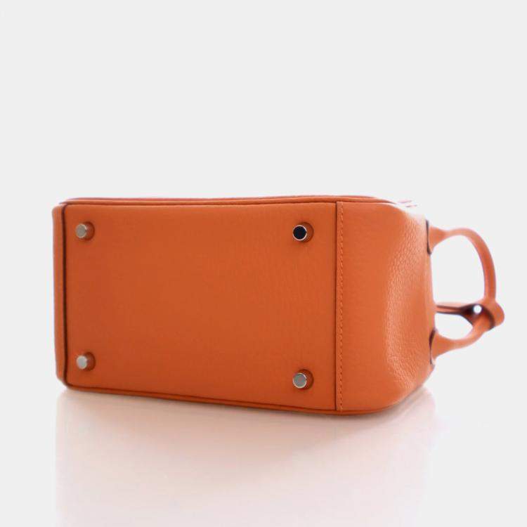 Pre Owned Hermes Orange Clemence Mini Lindy 20
