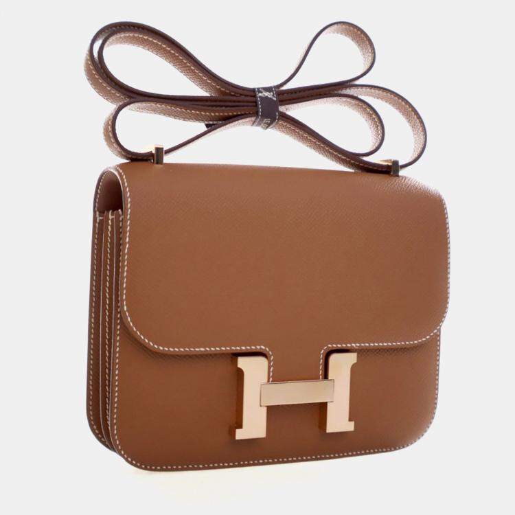 مملوكة مسبقًا Hermes Gold Epsom Constance 18