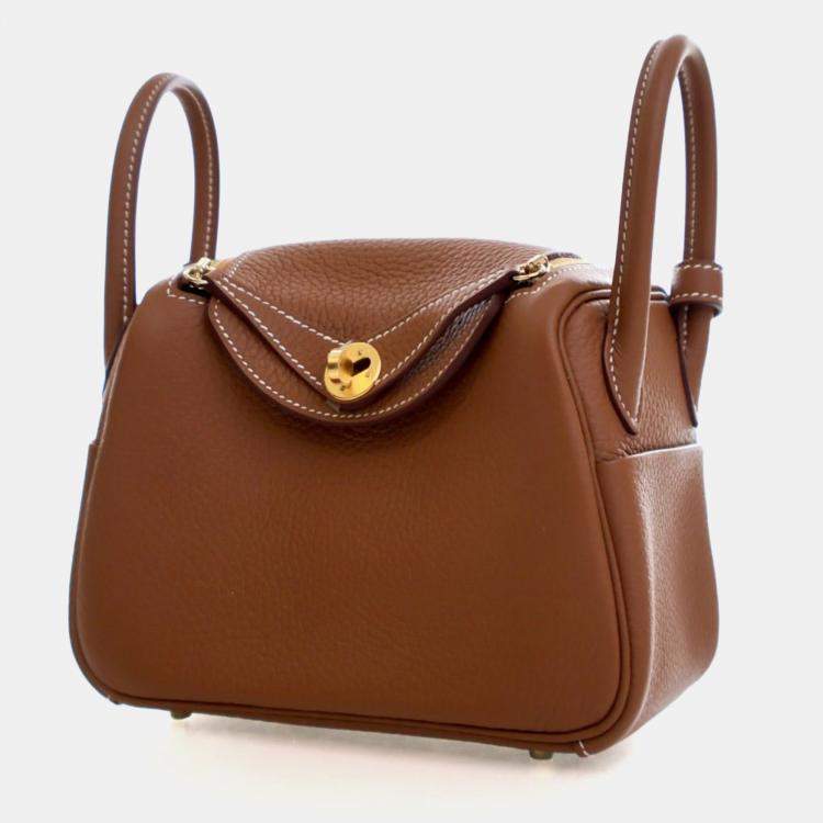 Pre Owned Hermes Gold Clemence Mini Lindy 20