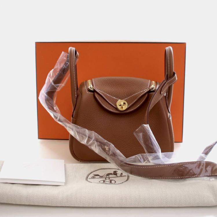 Pre Owned Hermes Gold Clemence Mini Lindy 20