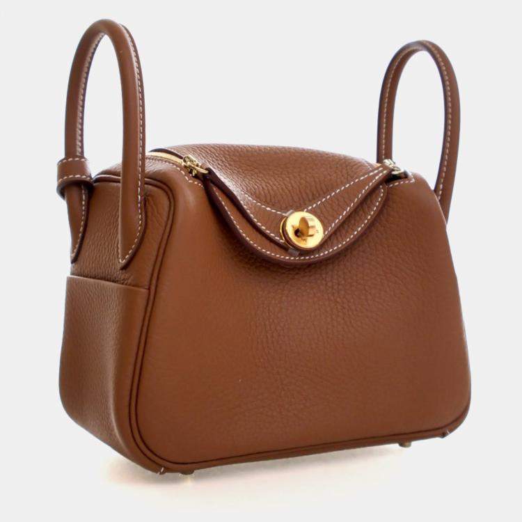 Pre Owned Hermes Gold Clemence Mini Lindy 20