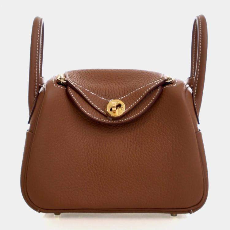 Pre Owned Hermes Gold Clemence Mini Lindy 20