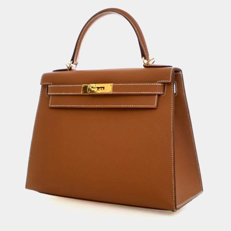 Pre Owned Hermes Gold Epsom Sellier Kelly 28