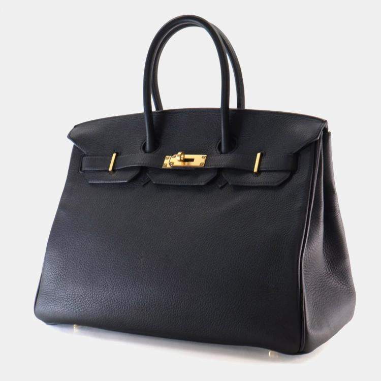 Pre Owned Hermes Noir Togo Birkin 35