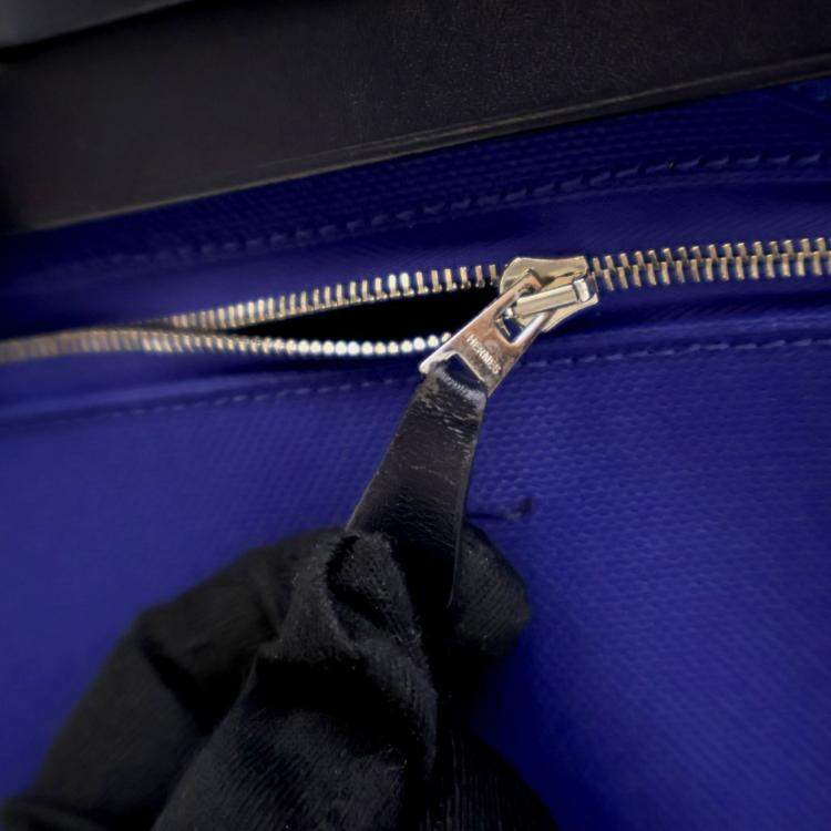 Pre Owned Hermes Bleu Electrique Toile H Herbag Zip 31