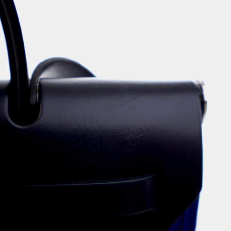 Pre Owned Hermes Bleu Electrique Toile H Herbag Zip 31