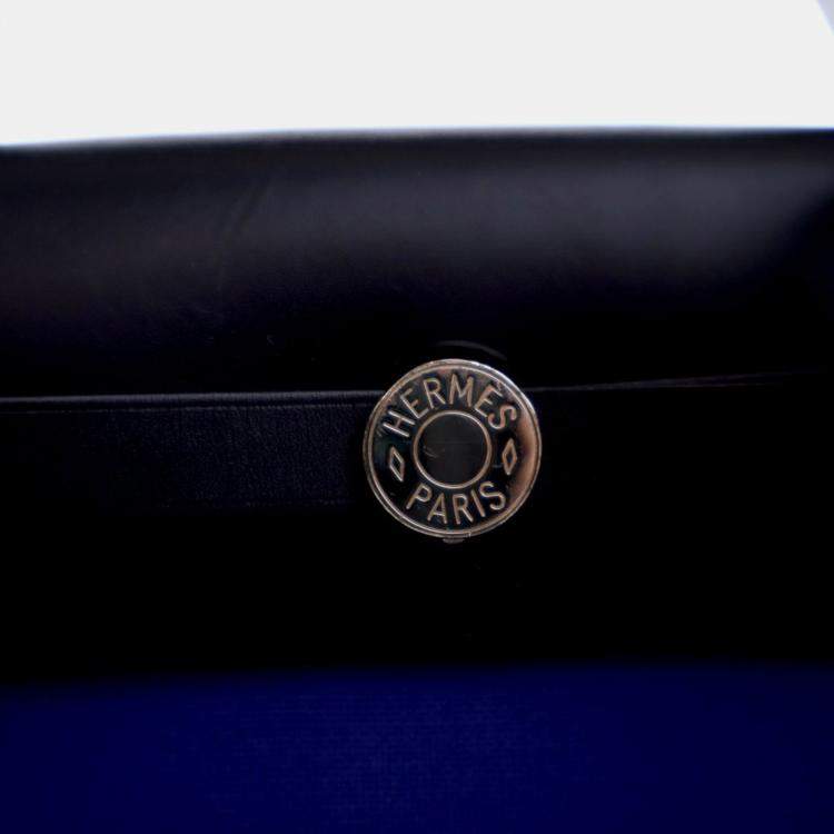 Pre Owned Hermes Bleu Electrique Toile H Herbag Zip 31