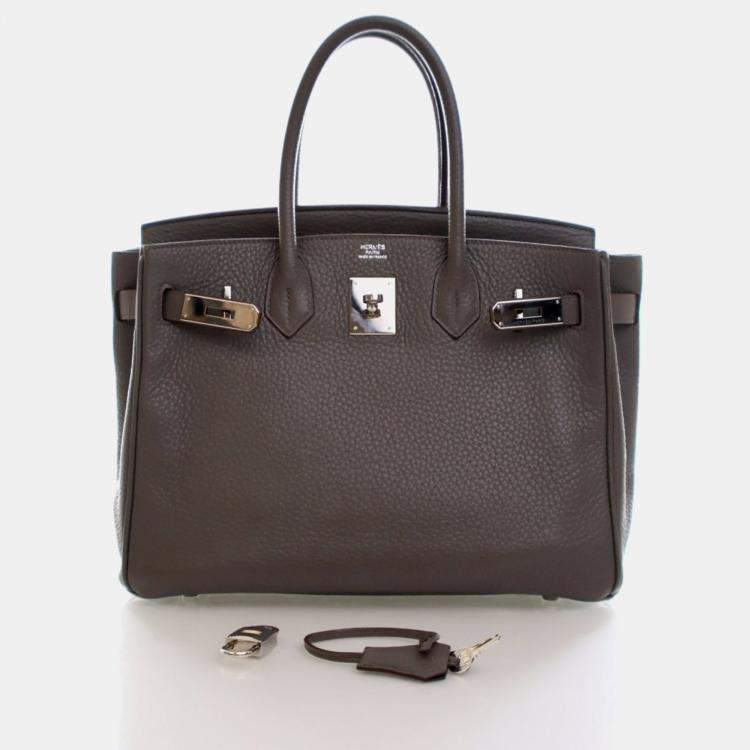 Pre Owned Hermes Gris Etain Togo Birkin 30