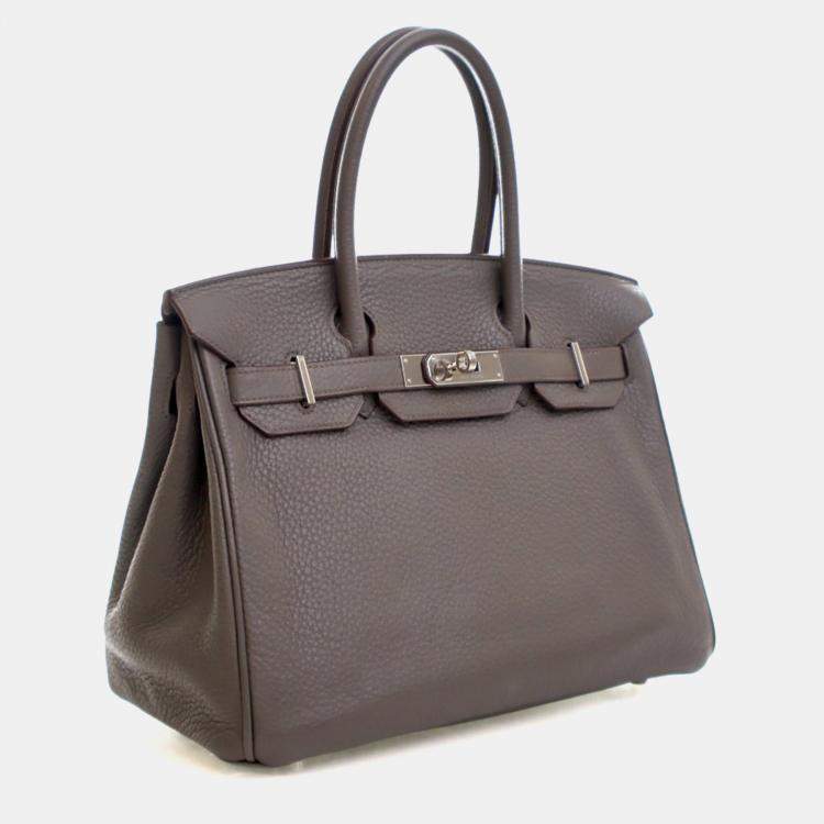 Pre Owned Hermes Gris Etain Togo Birkin 30