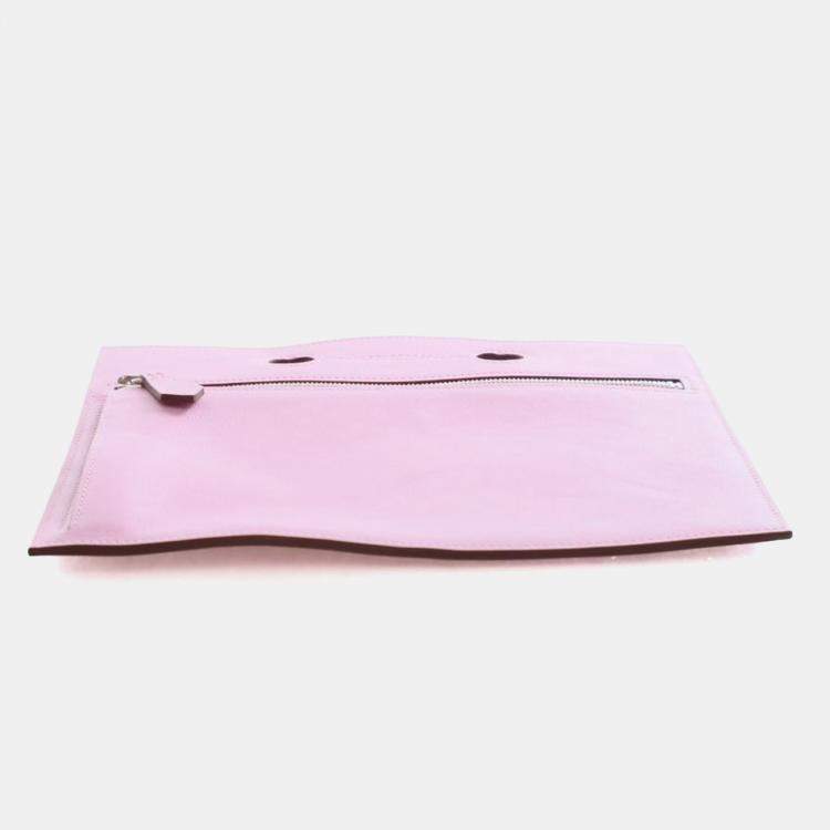 Pre Owned Hermes Mauve Sylvestre Swift Backpocket Pouch 25