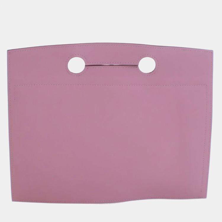 Pre Owned Hermes Mauve Sylvestre Swift Backpocket Pouch 25