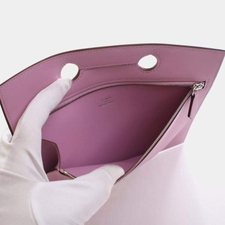 Pre Owned Hermes Mauve Sylvestre Swift Backpocket Pouch 25