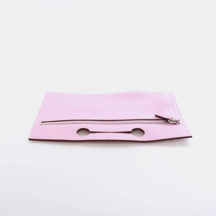 Pre Owned Hermes Mauve Sylvestre Swift Backpocket Pouch 25