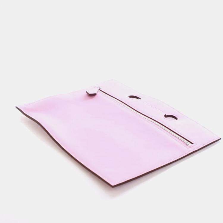 Pre Owned Hermes Mauve Sylvestre Swift Backpocket Pouch 25