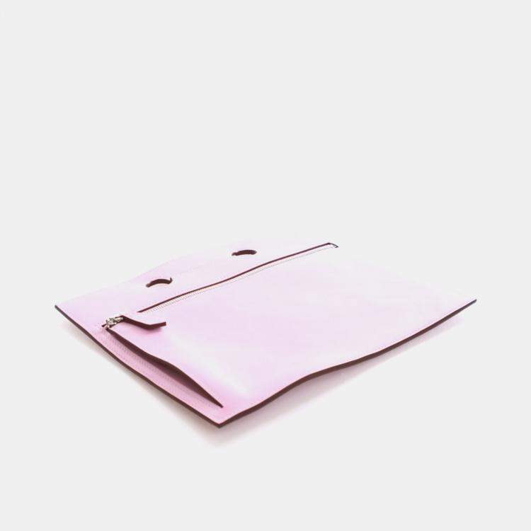 Pre Owned Hermes Mauve Sylvestre Swift Backpocket Pouch 25