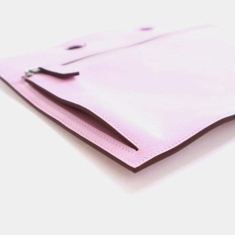 Pre Owned Hermes Mauve Sylvestre Swift Backpocket Pouch 25