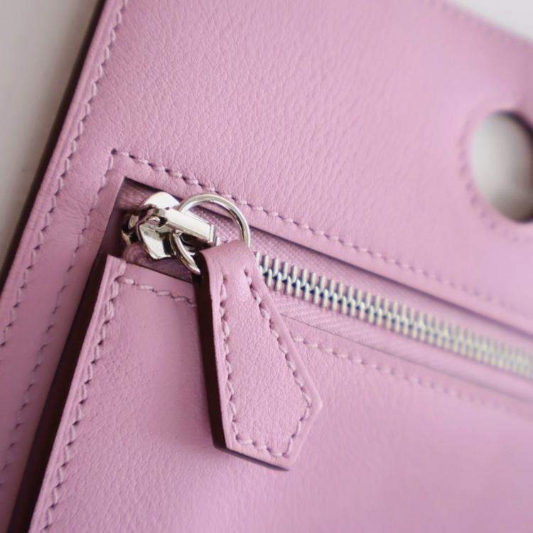 Pre Owned Hermes Mauve Sylvestre Swift Backpocket Pouch 25