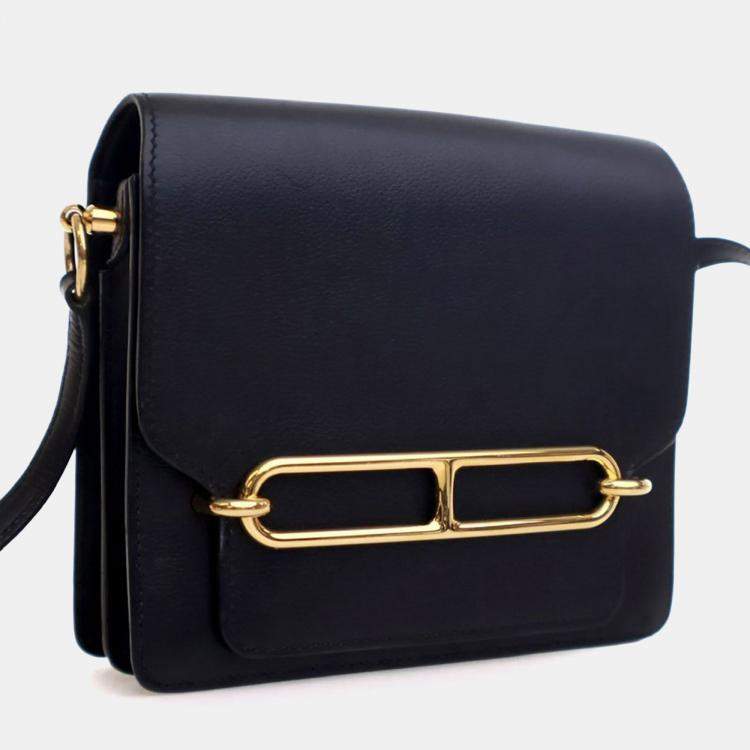 Pre Owned Hermes Noir Evercolor Mini Roulis 18