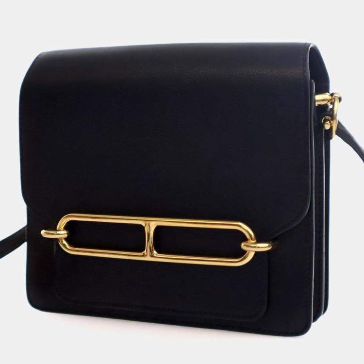 Pre Owned Hermes Noir Evercolor Mini Roulis 18