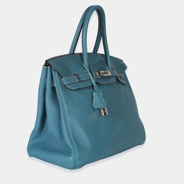 مملوكة مسبقًا Hermes Bleu Jean Togo Birkin 35 PHW