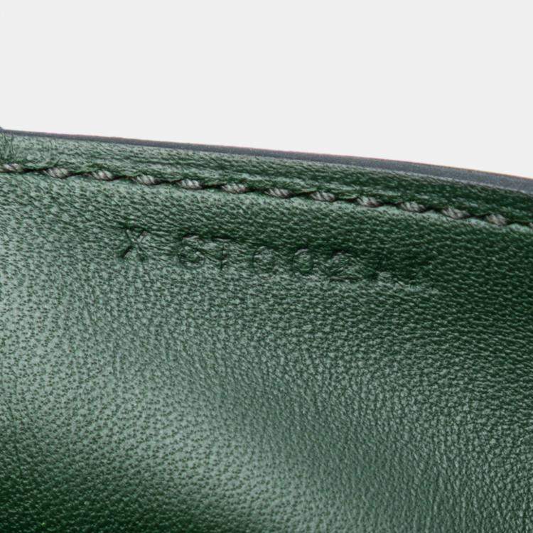 Pre Owned Hermes Green Evercolor Pliplat Clutch