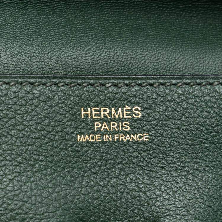 Pre Owned Hermes Green Evercolor Pliplat Clutch