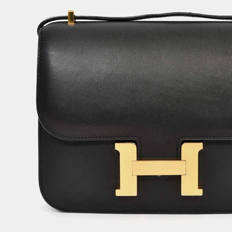 مملوكة مسبقًا Hermes 2016 Black Swift Leather Mini Constance 18