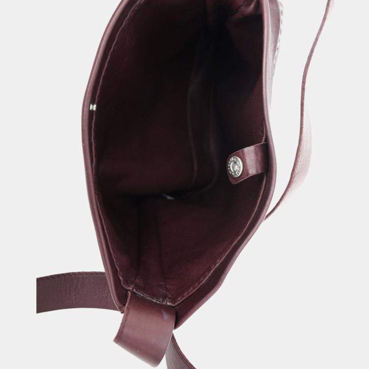 مملوكة مسبقًا Hermes Burgundy Leather Toudou Shoulder Bag