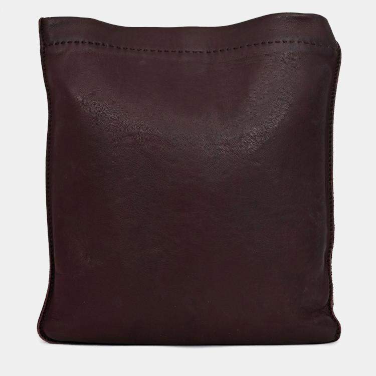 مملوكة مسبقًا Hermes Burgundy Leather Toudou Shoulder Bag