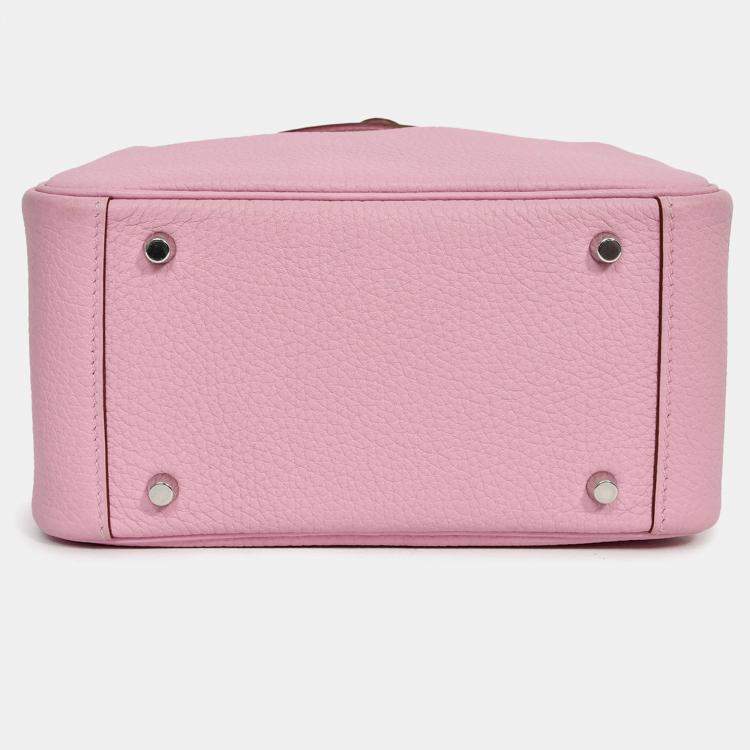 Pre Owned Hermes 2022 Mauve Sylvestre Clemence Leather Mini Lindy