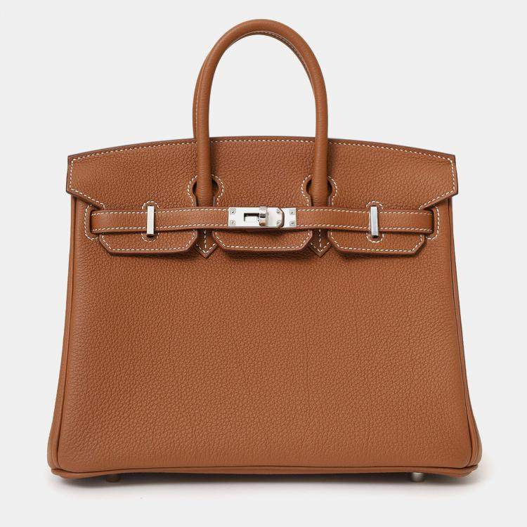 مملوكة مسبقًا Hermes 2025 Gold Togo Leather Birkin 25 PHW