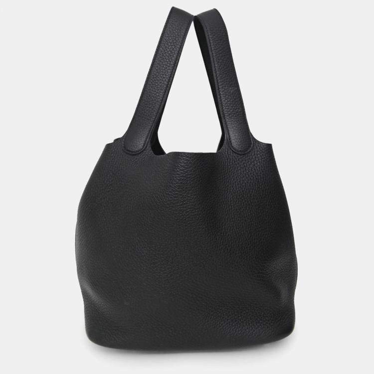 Pre Owned Hermes 2024 Black Clemence Picotin Lock 22 SHW