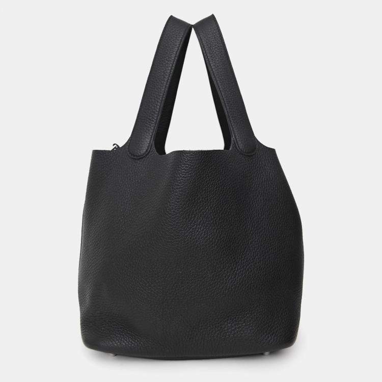 Pre Owned Hermes 2024 Black Clemence Picotin Lock 22 SHW