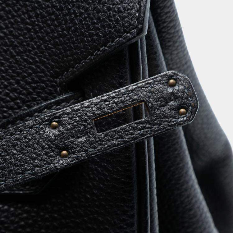 Pre Owned Hermes Blue Togo Birkin Retourne 35